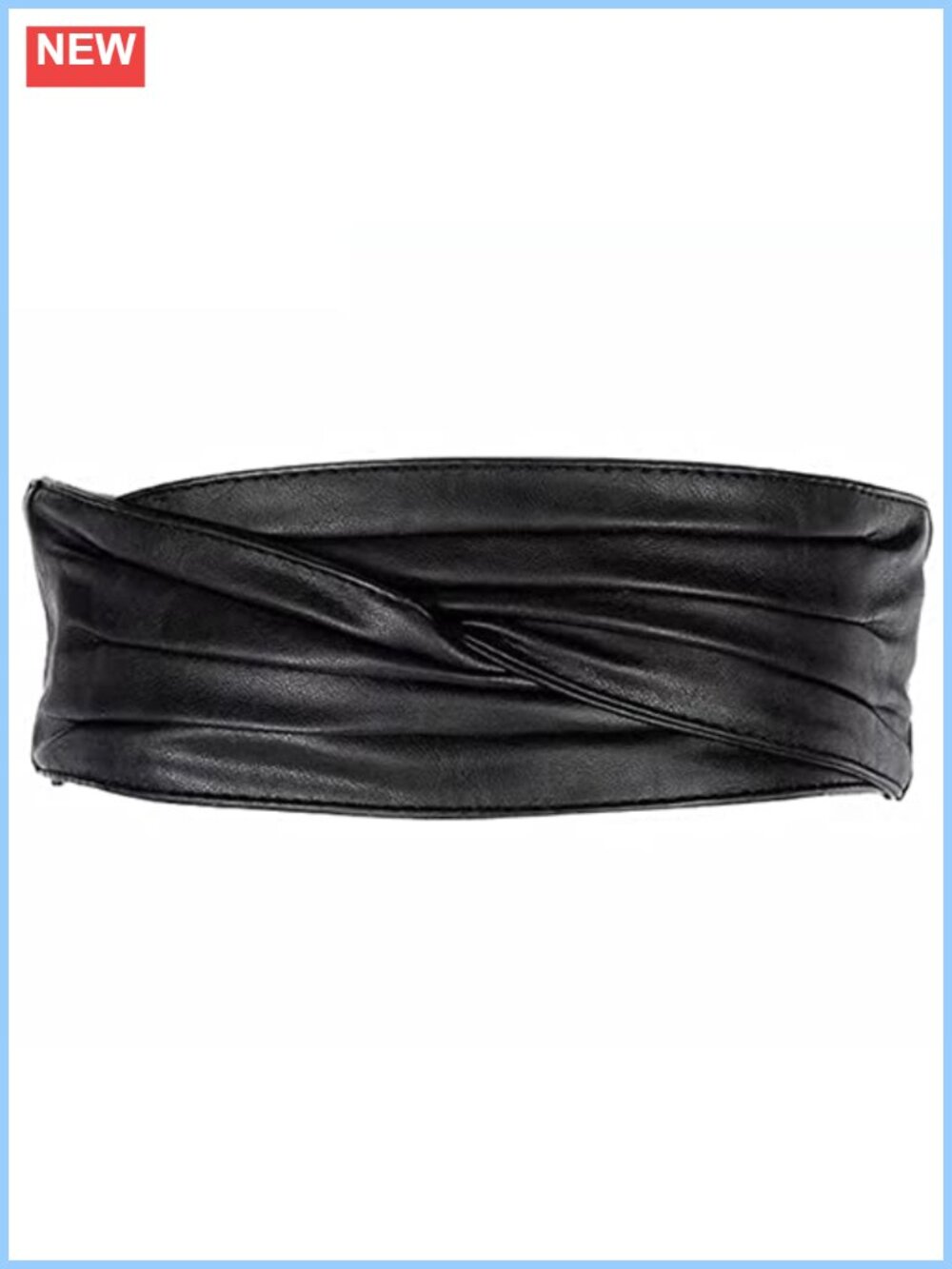PU Leather Wide Corset Waist Belt Hook Loop Closure
